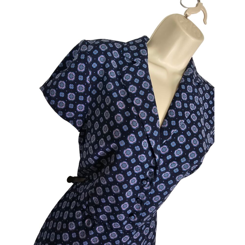 Leith Jumpsuit size small Navy Blue Medallion wide leg - Picture 9 of 9
